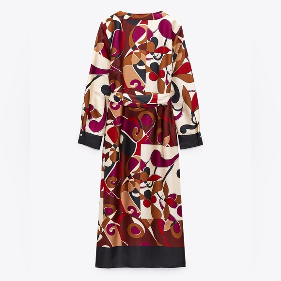 New Zara Satin Effect Floral Dress - 9073/303 - Picture 2 of 14